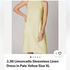 J.Jill Limoncello Sleeveless Linen Dress in Pale Yellow Size XL new